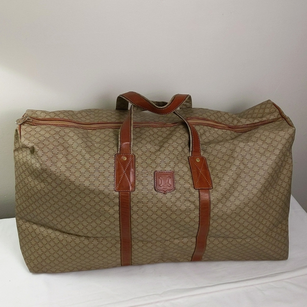Celine Vintage Macadam Blason Large Boston Travel Bag